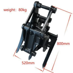Alternative view of Wide-Opening Mini Excavator Grapple – For 2 to 3.5-Ton Diggers