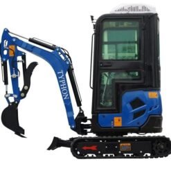 Alternative view of TYPHON TERROR XVII Heavy-Duty Cabin Mini Excavator – 4000 lbs Closed Cab Rubber Track Digger with Kubota Diesel