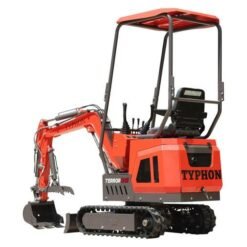 Alternative view of TYPHON TERROR ONE STORM 1-Ton Mini Excavator – High-Performance Micro Crawler Trench Digger with Protective Canopy