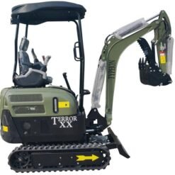 TYPHON TERROR XX Heavy-Duty Mini Excavator – 4000 lbs Green Edition Rubber Track Digger with Kubota D902 Diesel
